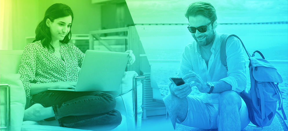man with sunglasses looking at phone