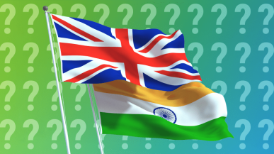 uk and india flag