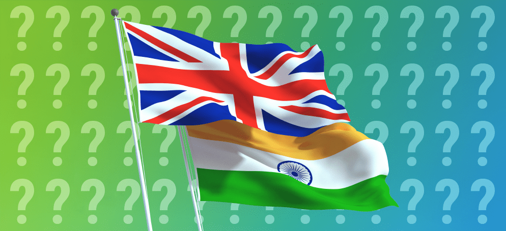 uk and india flag